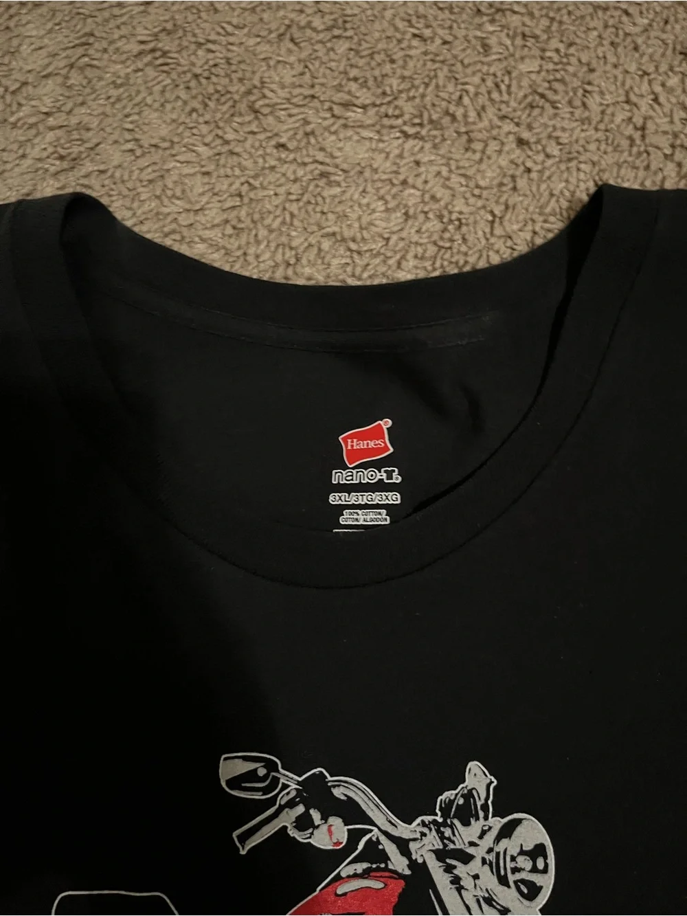 Budweiser Motorcycle Graphic T-Shirt Black Hanes Heavyweight 3XL New w/o Tag